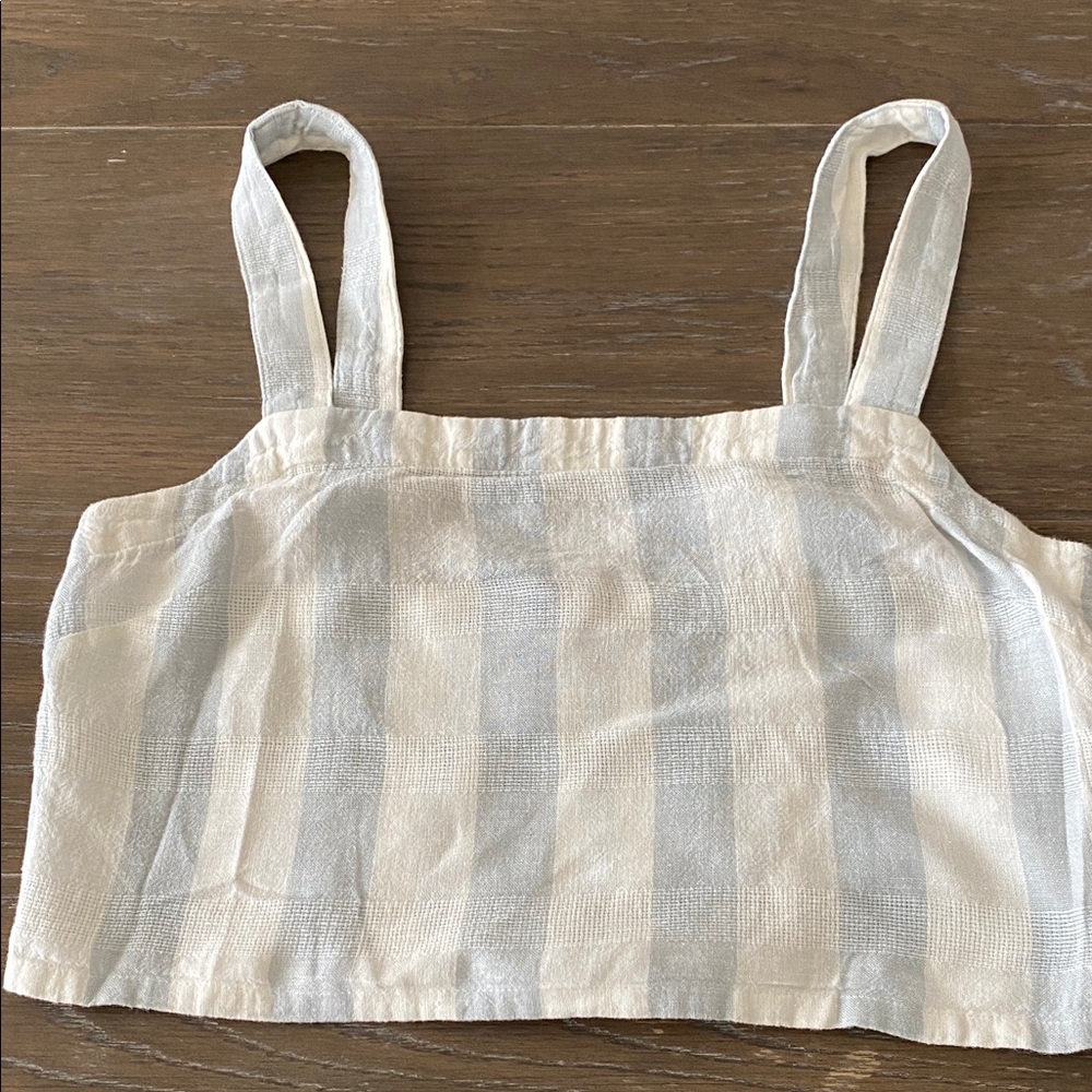 Madewell Cream and Light Blue Striped Top